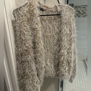 Fuzzy shrug sweater